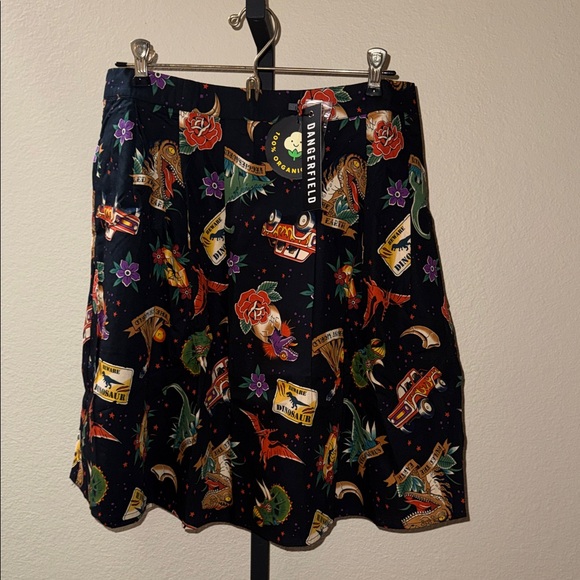 Dangerfield Dresses & Skirts - NWT Dangerfield Prehistoric Tattoo Dinosaurs Jurassic Park Skater Skirt Sz 14